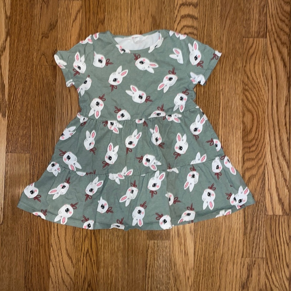 H&M Mint Bunny Pattern Kids Dress
